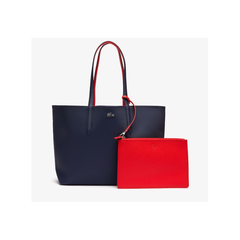 SAC SHOPPING ANNA RÉVERSIBLE MARINE ET ROUGE LACOSTE
