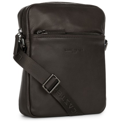 SAC PORTÉ CROISÉ SOFT VINTAGE HOMME MARRON LANCASTER