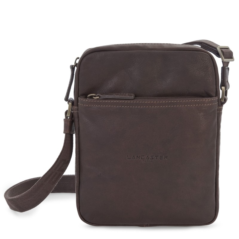 SAC PORTÉ CROISÉ SOFT VINTAGE HOMME MARRON LANCASTER SAC PORTÉ CROISÉ SOFT VINTAGE HOMME MARRON LANCASTER