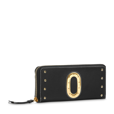 PORTEFEUILLE ZIPPÉ ROMANE NOIR NEIGE LANCEL