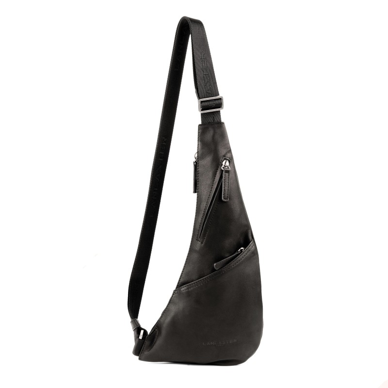 SAC BANANE PORTÉ TRAVERS SOFT VINTAGE HOMME NOIR LANCASTER