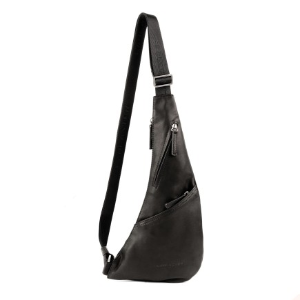 SAC BANANE PORTÉ TRAVERS SOFT VINTAGE HOMME NOIR LANCASTER