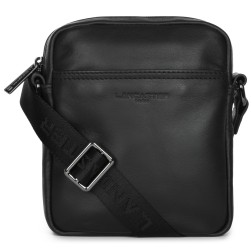 SAC PORTÉ CROISÉ SOFT VINTAGE HOMME NOIR LANCASTER