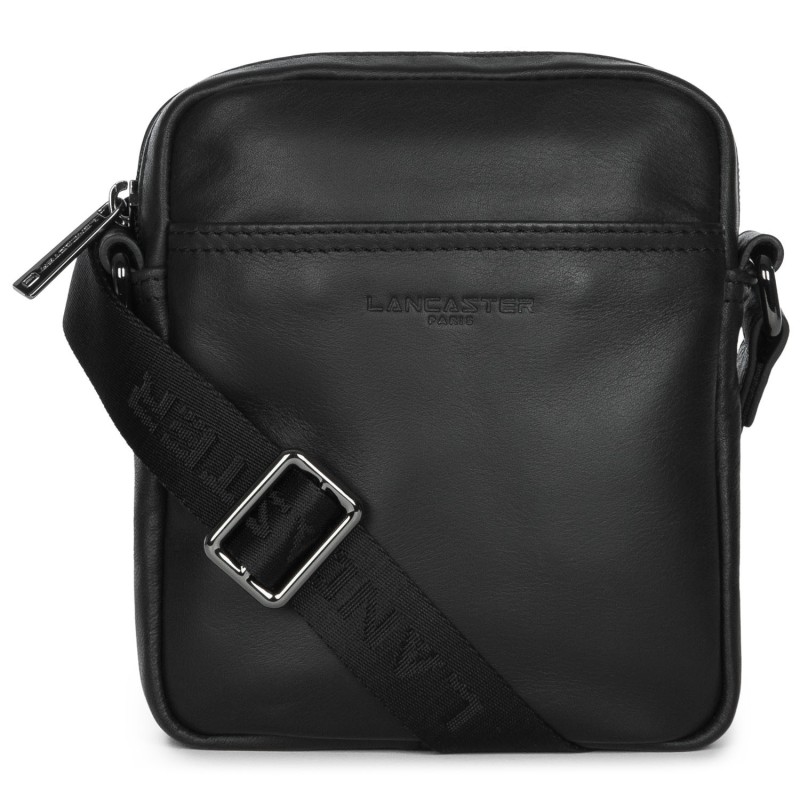 SAC PORTÉ CROISÉ SOFT VINTAGE HOMME NOIR LANCASTER