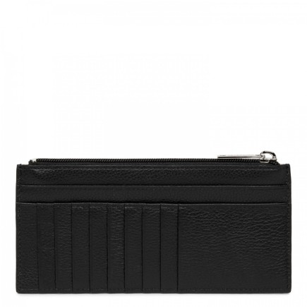 PORTE CARTES ET PAPIERS FOULONNÉ PM NOIR LANACASTER