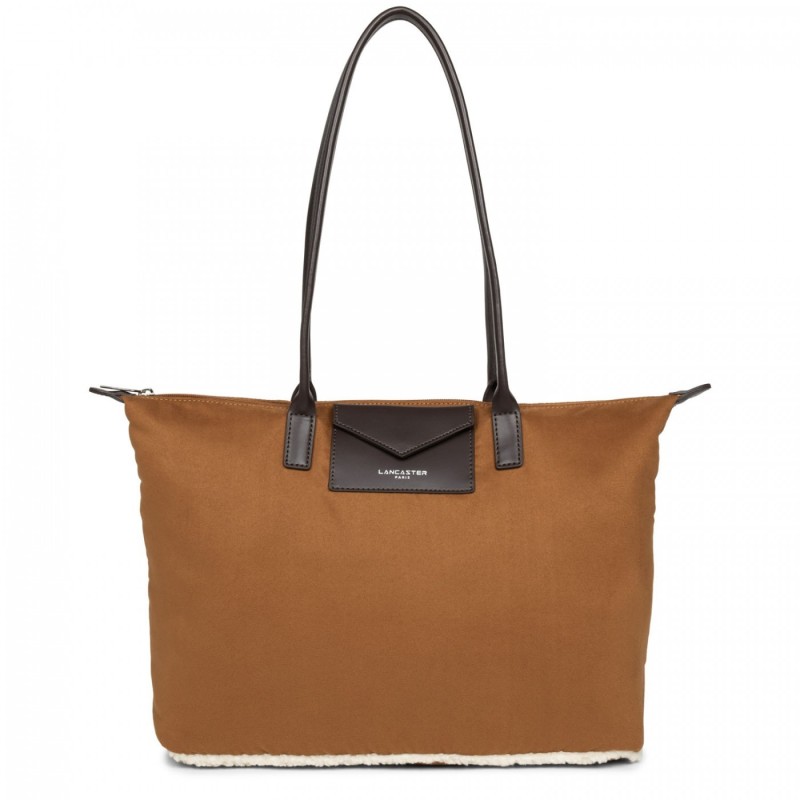 GRAND SAC CABAS ÉPAULE ACTUAL MAYA POLAIRE CAMEL LANCASTER