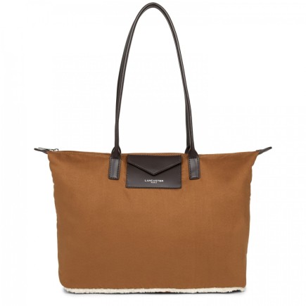 GRAND SAC CABAS ÉPAULE ACTUAL MAYA POLAIRE CAMEL LANCASTER