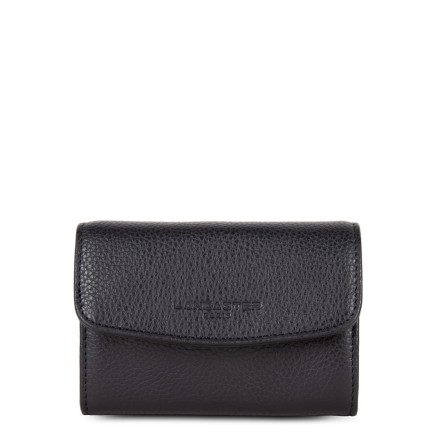 PORTEFEUILLE À RABAT FOULONNÉ PM NOIR LANCASTER