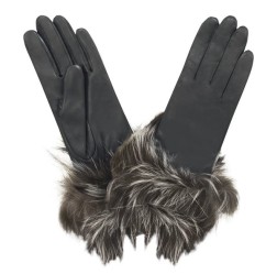 GANTS CUIR PRESTIGE FEMME POIGNET FOURRURE DOUBLURE SOIE GLOVE STORY