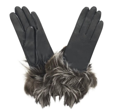 GANTS CUIR PRESTIGE FEMME POIGNET FOURRURE DOUBLURE SOIE GLOVE STORY