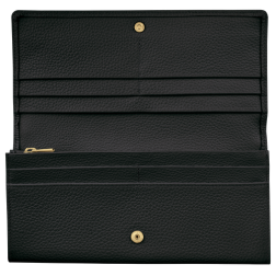 LONGCHAMP LE FOULONNÉ PORTEFEUILLE LONG À RABAT NOIR