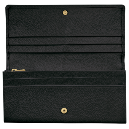 LONGCHAMP LE FOULONNÉ PORTEFEUILLE LONG À RABAT NOIR