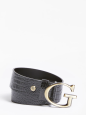 CEINTURE RAFFIE IMPRIME CROCO NOIR M GUESS