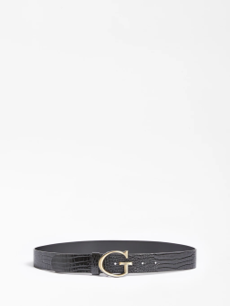 CEINTURE RAFFIE IMPRIME CROCO NOIR M GUESS