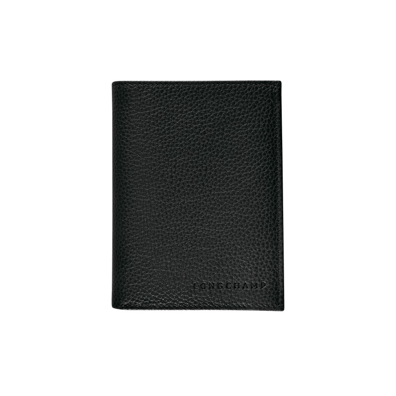 LONGCHAMP LE FOULONNÉ PORTEFEUILLE VERTICAL ZIPPÉ EUROPÉEN NOIR