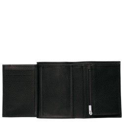 LONGCHAMP LE FOULONNÉ PORTEFEUILLE VERTICAL ZIPPÉ EUROPÉEN NOIR