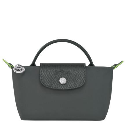 LONGCHAMP LE PLIAGE GREEN TROUSSE COSMÉTIQUE AVEC POIGNÉE GRAPHITE