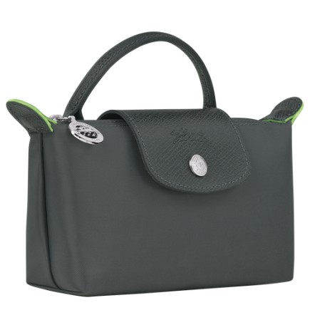 LONGCHAMP LE PLIAGE GREEN TROUSSE COSMÉTIQUE AVEC POIGNÉE GRAPHITE