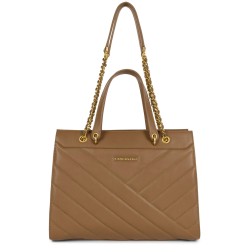 SAC CABAS ÉPAULE SOFT MATELASSÉ CAMEL LANCASTER