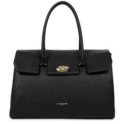 TRÈS GRAND SAC PORTÉ MAIN FOULONNÉ MILANO NOIR LANCASTER