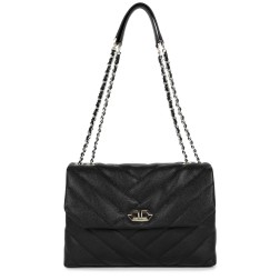 SAC TROTTEUR CAVIAR MATELASSÉ NOIR LANCASTER