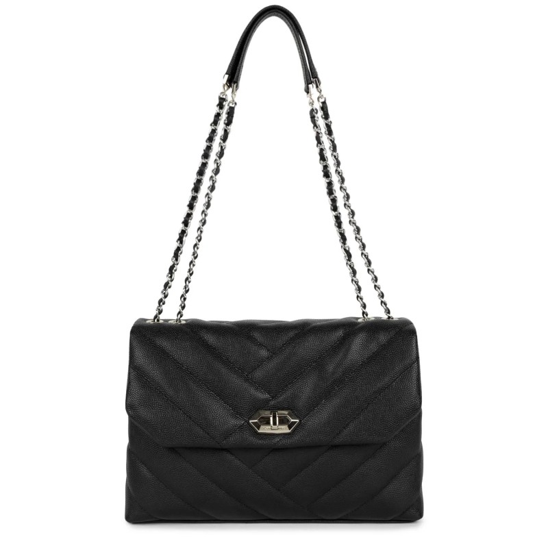 SAC TROTTEUR CAVIAR MATELASSÉ NOIR LANCASTER