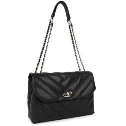 SAC TROTTEUR CAVIAR MATELASSÉ NOIR LANCASTER