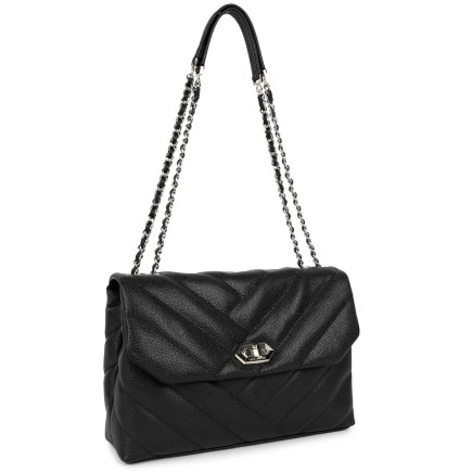 SAC TROTTEUR CAVIAR MATELASSÉ NOIR LANCASTER