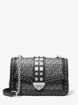 SAC PORTÉ ÉPAULE SOHO NOIR/SILVER MK