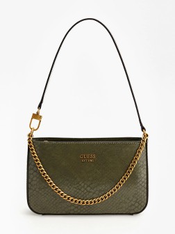SAC PORTÉ ÉPAULE KATEY IMPRIMÉ PYTHON OLIVE GUESS