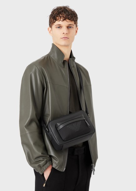SACOCHE NOIR LOGO EMPORIO ARMANI