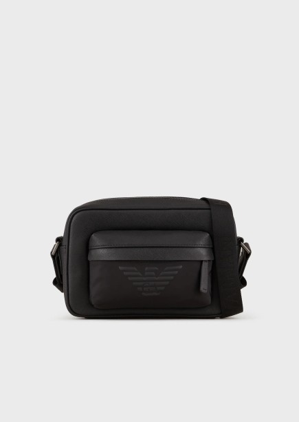 SACOCHE NOIR LOGO EMPORIO ARMANI