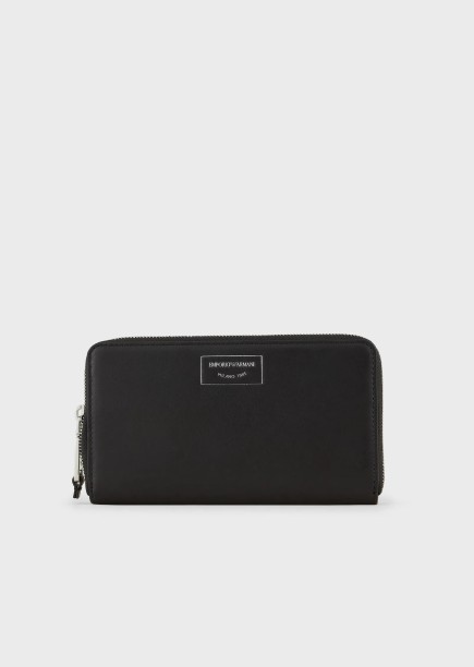 COMPAGNON ZIPPÉ NOIR LOGO EMPORIO ARMANI