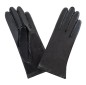 GANTS TACTILES CUIR PRESTIGE FEMME NOIR DOUBLURE SOIE GLOVE STORY