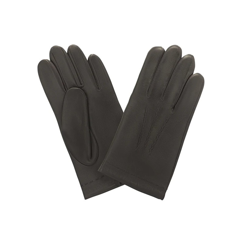 GANTS CUIR PRESTIGE HOMME BRUN DOUBLURE EN CACHEMIRE GLOVE STORY