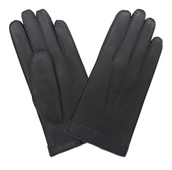 GANTS CUIR PRESTIGE HOMME NOIR DOUBLURE EN SOIE GLOVE STORY