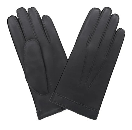 GANTS CUIR PRESTIGE HOMME NOIR DOUBLURE EN SOIE GLOVE STORY