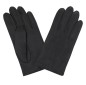 GANTS TACTILES CUIR PRESTIGE HOMME NOIR DOUBLURE EN SOIE GLOVE STORY