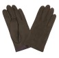 GANTS TACTILES CUIR PRESTIGE HOMME BRUN DOUBLURE EN SOIE GLOVE STORY