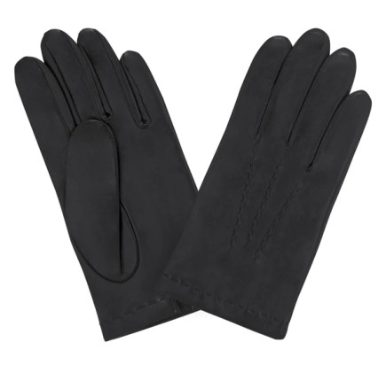 GANTS TACTILES CUIR PRESTIGE HOMME NOIR DOUBLURE EN SOIE GLOVE STORY