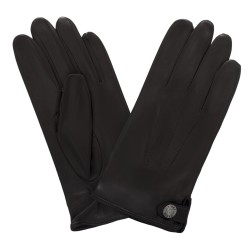 GANTS TACTILES CUIR PRESTIGE HOMME BRUN DOUBLURE EN SOIE GLOVE STORY