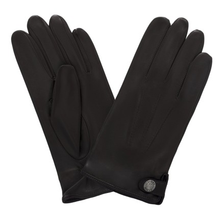GANTS TACTILES CUIR PRESTIGE HOMME BRUN DOUBLURE EN SOIE GLOVE STORY
