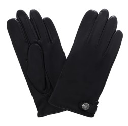 GANTS CUIR PRESTIGE HOMME NOIR DOUBLURE EN CACHEMIRE GLOVE STORY