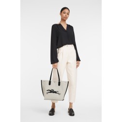 LONGCHAMP ESSENTIAL TOILE SAC CABAS L ÉCRU