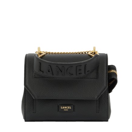 SAC À RABAT NINON MOYEN MODÈLE NOIR/GOLD LANCEL