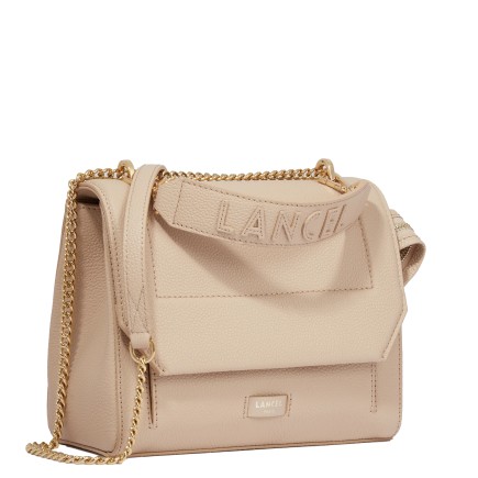 SAC À RABAT NINON MOYEN MODÈLE CAPPUCCINO/DORÉ LANCEL