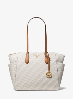 CABAS AVEC LOGO MARILYN VANILLE/NOISETTE MK