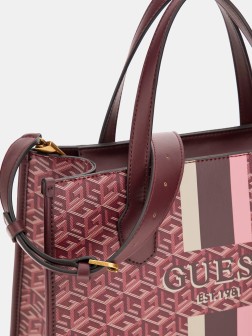 SAC À MAIN SILVANA LOGO G CUBE ROUGE MULTI GUESS