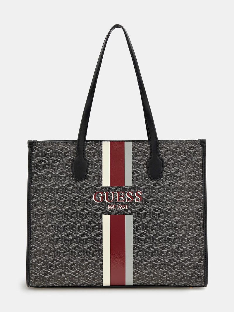 CABAS SILVANA LOGO G CUBE NOIR MULTI GUESS