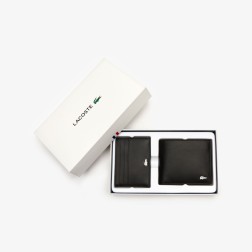 COFFRET PORTEFEUILLE ET PORTE-CARTES FITZGERALD NOIR LACOSTE